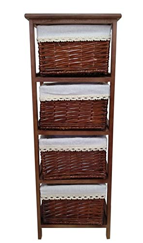 Mueble Gestion Cajonera 4 Cajones Viseu Color Nogal Degradado Rustico Vintage Mueble Gestion Cajonera 4 Cajones Viseu Color Nogal Degradado Rustico Vintage