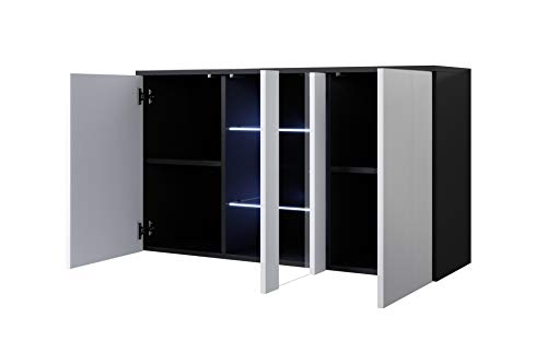muebles bonitos Aparador Modelo Luke A1 (120x70cm) Colgante Color Negro y Blanco