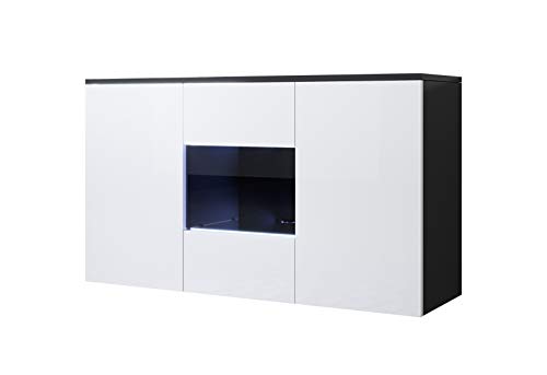 muebles bonitos Aparador Modelo Luke A2 (120x70cm) Colgante Color Negro y Blanco
