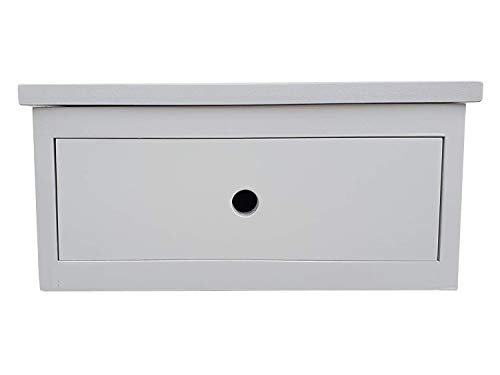 Muebles pejecar mesita para Colgar Modelo Oslo de 1 Cajon lacada en Blanco Fabricada en Madera de Pino insigni Maciza