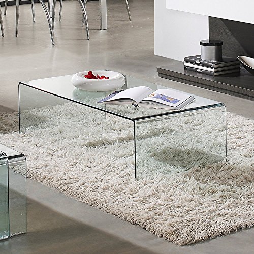 NAKURA - Mesa de Centro Cristal Curvado de una Pieza SAMíL NAKURA - Mesa de Centro Cristal Curvado de una Pieza SAMíL