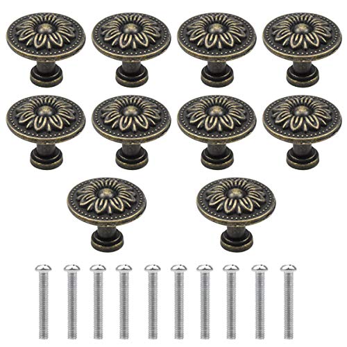 NATUCE 10PCS Bronce Vintage Pomo de Armario Redondo, 32MM Retro Tirador para Cajón, Pomos y Tiradores de Muebles, Pomos Tiradores de Muebles, Armarios de Cocina,Cajones, Pomos para Puertas NATUCE 10PCS Bronce Vintage Pomo de Armario Redondo, 32MM Retro Tirador para Cajón, Pomos y Tiradores de Muebles, Pomos Tiradores de Muebles, Armarios de Cocina,Cajones, Pomos para Puertas