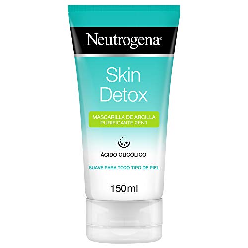 Neutrogena Skin Detox Mascarilla de Arcilla Purificante 2 en 1, Todo Tipo de Piel, 150 ml