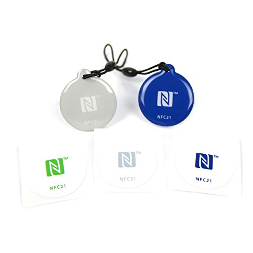 NFC Starter Kit Mini, tres engomada etiqueta NFC y dos NFC llavero - compatible con todos los teléfonos inteligentes NFC, kit de pegatinas NFC para una vivienda de interés social en el mundo de la NFC NFC Starter Kit Mini, tres engomada etiqueta NFC y dos NFC llavero - compatible con todos los teléfonos inteligentes NFC, kit de pegatinas NFC para una vivienda de interés social en el mundo de la NFC