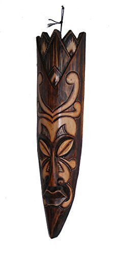 One World is Enough Máscara tribal de madera tallada a mano de estilo africano indígena de Borneo de 51 cm, comercio justo