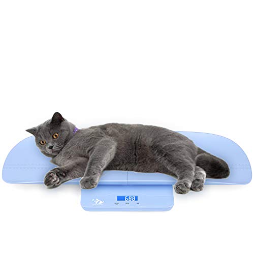 OneTwoThree Báscula digital azul para medir perros y gatos con 3 modos de pesaje (kg/oz/libras)