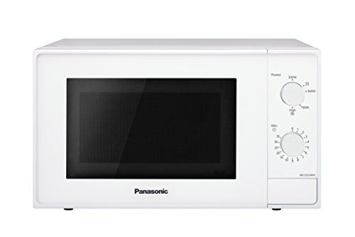 Panasonic NN-E20JWMEPG Microondas Compacto 20L (800 W, 2 Mandos giratorios, Plato giratorio de vidrio 255 mm, 5 Niveles de ajuste de potencia), Color Blanco