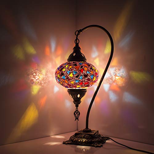 Pantalla multicolor Mosaico Hecho a mano Lámpara turca/marroquí Lámpara de mesa Linterna Lámpara de noche Luz