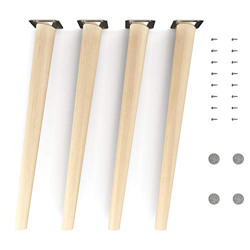 patas para muebles de madera - sossai® Clif | Naturaleza (sin tratar) | Altura: 45 cm | HMF2 | redondo, cónico (diseño inclinado) | material: madera maciza (haya) | para sillas, mesas, armarios, etc. patas para muebles de madera - sossai® Clif | Naturaleza (sin tratar) | Altura: 45 cm | HMF2 | redondo, cónico (diseño inclinado) | material: madera maciza (haya) | para sillas, mesas, armarios, etc.