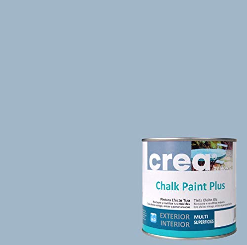 Pintura a la Tiza – Chalk Paint – Pinturas para decoración, restauración de muebles, madera – Pintura efecto Tiza (500ml) (Azul Fume)