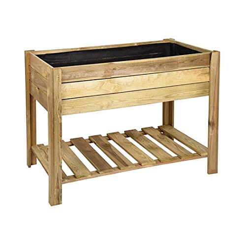 PLANTAWA Mesa de Cultivo, Mesa Rectangular, Mesa de Madera para Huerto Urbano, 100 x50 x75 cm