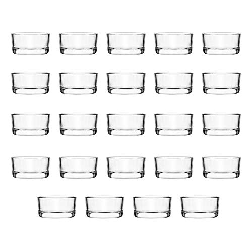 Portavelas de Vidrio (24 Piezas) - Portavelas de Mesa Decorativos Vidrio Transparente (4,5cm Diámetro x 2,5cm Alto) para Vela de Té - Ideal para Bodas, Decoración del Hogar, Fiestas, Regalos Portavelas de Vidrio (24 Piezas) - Portavelas de Mesa Decorativos Vidrio Transparente (4,5cm Diámetro x 2,5cm Alto) para Vela de Té - Ideal para Bodas, Decoración del Hogar, Fiestas, Regalos