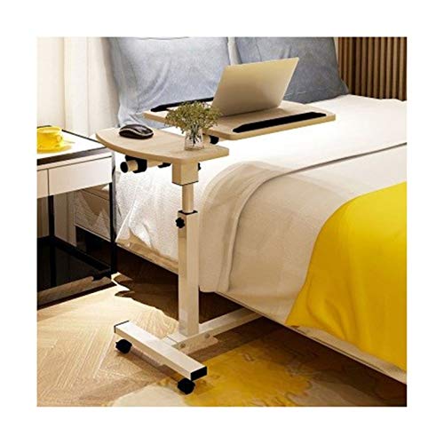 Qgg Mesa ajustable sobre la cama, altura ajustable para portátil, portátil, altura ajustable (color: madera de arce cerezo)
