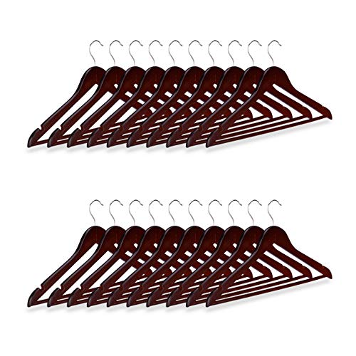 Relaxdays Pack de 20 Perchas Ropa para Pantalones y Camisas, Madera y Metal, Marrón, 23 x 44 x 1 cm Relaxdays Pack de 20 Perchas Ropa para Pantalones y Camisas, Madera y Metal, Marrón, 23 x 44 x 1 cm