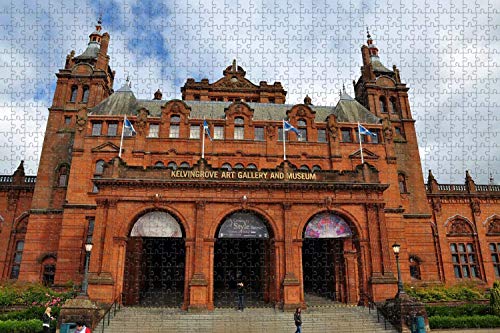 Rompecabezas para adultos Reino Unido Inglaterra Glasgow Kelvingrove Galería de arte y museo Rompecabezas de madera Recuerdo de viaje, 500 piezas 52 × 38 cm
