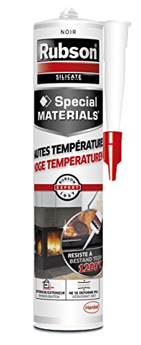 Rubson - Masilla apta para temperaturas elevadas (280 ml), color negro