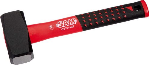 Sam Outillage - Mazo cuadrado (cabeza de metal forjado, mango de fibra de vidrio, varios modelos disponibles)