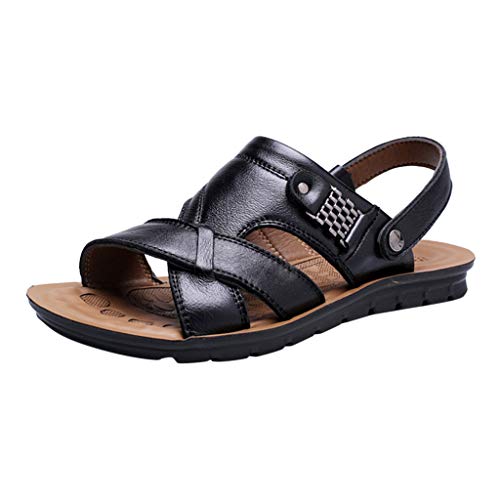 Sandalias Cuero Deportivas para Hombre Verano Exterior con Punta Abierta Sandalias de Playa Zapatillas de Exterior Montaña Senderismo Zapatos Playa Marrón Verde Café 2019