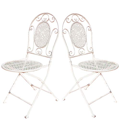 Sillas jardín Forja Plegable en Color Blanco. Silla Exterior Hierro Forjado. Incluye 2 Unidades. Elegantes para jardín, apilables y Muy Resistentes. Sillas jardín Forja Plegable en Color Blanco. Silla Exterior Hierro Forjado. Incluye 2 Unidades. Elegantes para jardín, apilables y Muy Resistentes.
