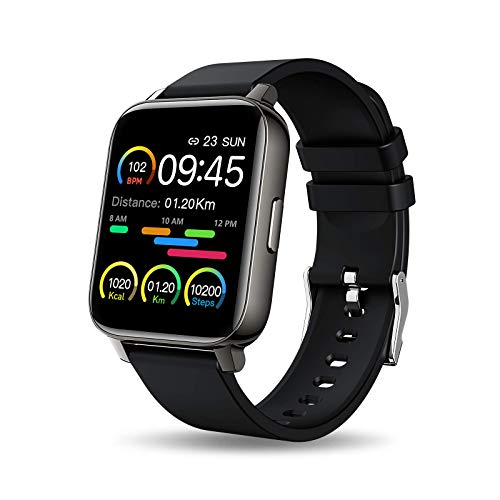 Smartwatch, 1.69Inch Reloj Inteligente, Pulsera Actividad con Fitness Tracker, Cronómetros, Calorías, Podómetro, Pulsómetro, Monitor de Sueño, IP67 Impermeable, Reloj de Fitness para Mujer Hombre Niño