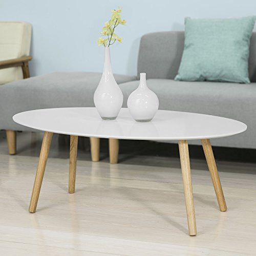 SoBuy Mesa de Centro para Salón,Mesa de Café, Blanco, L105xH40 cm,FBT61-W, ES