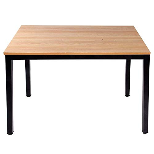 sogesfurniture Escritorios 100x60 cm Mesa de Ordenador Escritorios para Computadora Escritorio de Oficina Mesa de Estudio Mesa de Trabajo de Madera y Acero, Teca & Negro AC3TB-100-SF