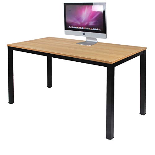 SogesHome Escritorio de Oficina 120 x 60 x 75 cm PC Escritorio Estación de Trabajo para Uso de Oficina en el hogar Mesa de Escritura, Mesa de Comedor Mesa de Conferencia,Teca & Negro,AC3BB-120-SH SogesHome Escritorio de Oficina 120 x 60 x 75 cm PC Escritorio Estación de Trabajo para Uso de Oficina en el hogar Mesa de Escritura, Mesa de Comedor Mesa de Conferencia,Teca & Negro,AC3BB-120-SH
