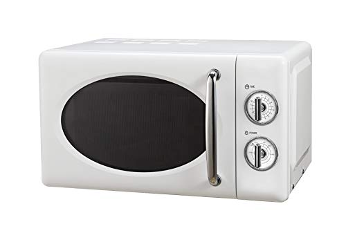 SOGO SS-890-R - Microondas Estilo Retro, Microondas Vintage con Capacidad de 20 Litros, 5 Potencias, 700 Watts - Color Blanco