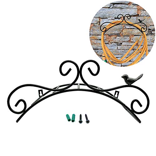 Soporte para Manguera de jardín Soporte de Manguera de jardín de Hierro Fundido de 13.8"para Montaje en Pared Decorativo Soporte para Manguera de jardín Soporte de Manguera de jardín de Hierro Fundido de 13.8"para Montaje en Pared Decorativo
