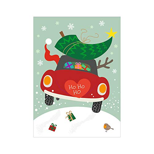 Susy Card 40023465 – Tarjeta de felicitación de Navidad, Mini, coche, 1 pieza, color auto
