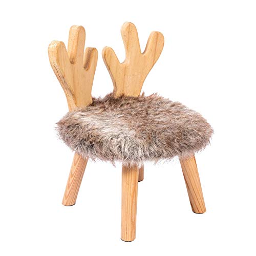 Taburete de madera para niños creativos,silla de ciervo de 27x 37cm,silla de comedor para bebés,taburete para cambiar zapatos para el hogar,sofá,taburete de mesa de café,taburete de animal lindo para