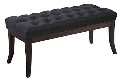 Taburete Pie De Cama Ramses En Tela | Banqueta Altura De Asiento: 46 cm | Banco De Entrada con Base En Madera Oscura Antigua I Color:, Color:Negro, Tamaño:100 cm Taburete Pie De Cama Ramses En Tela | Banqueta Altura De Asiento: 46 cm | Banco De Entrada con Base En Madera Oscura Antigua I Color:, Color:Negro, Tamaño:100 cm
