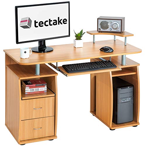 TecTake Mesa de Ordenador de Escritorio Estudiante PC Trabajo 2X cajón (401667)