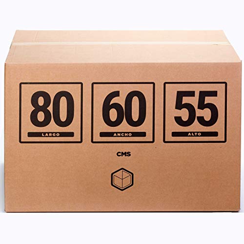 TeleCajas® | Cajas de Cartón Gigantes Baul | Doble Pared REFORZADA | 80x60x55 cms | Pack 4 uds (4x)