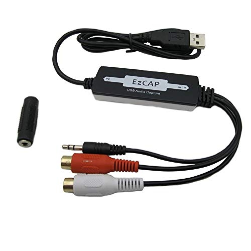 Tiamu - Grabador de tarjetas de audio USB para cintas de cassette de vinilo a convertidor MP3 digital, compatible con 10/8.1/7/Vista/XP
