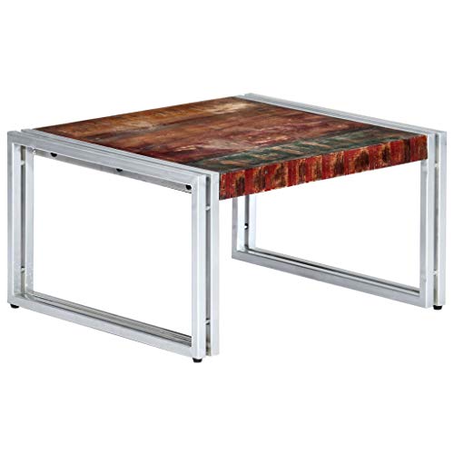 Tidyard Mesa para Sofá Mesa de Centro de Madera Maciza reciclada 60x60x35 cm Tidyard Mesa para Sofá Mesa de Centro de Madera Maciza reciclada 60x60x35 cm