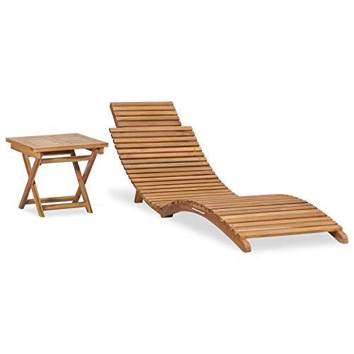 Tidyard Tumbona Plegable con Mesa Conjuntos de Muebles de jardín Sillas Plegables de jardín de Madera Maciza de Teca Tidyard Tumbona Plegable con Mesa Conjuntos de Muebles de jardín Sillas Plegables de jardín de Madera Maciza de Teca