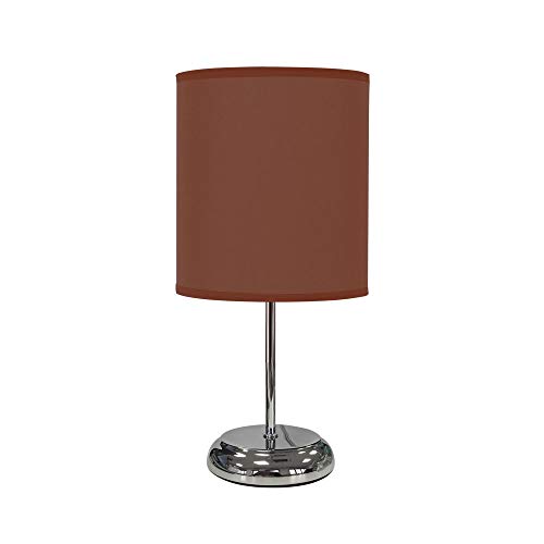 TODOLAMPARA - Lámpara de mesa de tela modelo Nicole marrón chocolate