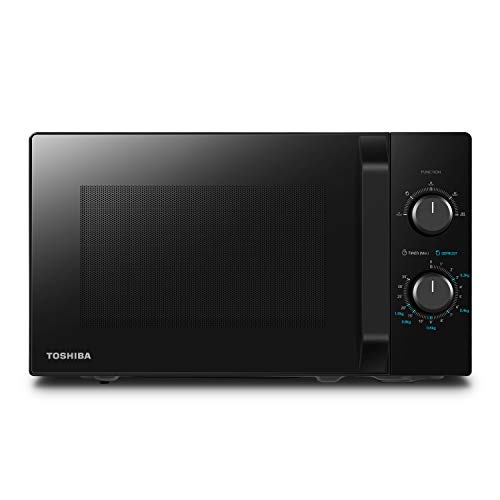 Toshiba MW2-MM20PF(BK) Microondas solo, 20 L, 800 W, 5 niveles de potencia con práctica función de descongelación, iluminación LED en el interior/negro