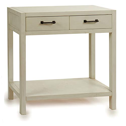 TU TENDENCIA ÚNICA Mesa recibidor y Mesa Auxiliar con 2 cajones.Consola Madera de Pino. Medidas: 72x30x72 cm (Blanco)