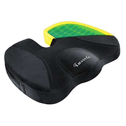 Tusscle Cojin coxis de Gel,100% Material de Espuma de Memoria para Silla de Oficina,Coche Sentarse cojin Silla de Ruedas Tusscle Cojin coxis de Gel,100% Material de Espuma de Memoria para Silla de Oficina,Coche Sentarse cojin Silla de Ruedas