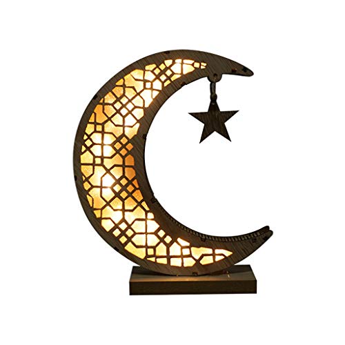 UNWSTYU Lámpara de luna impresa en 3D Methun Luna Luz de Noche para Niños Regalo para Mujeres Árabes Musulmanas Luz Artesanía Decoraciones