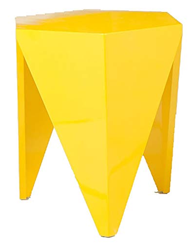 Verone Mobili Mesa Auxiliar Modelo Punta, Color Amarillo Multifuncional en Madera lacada Brillante.