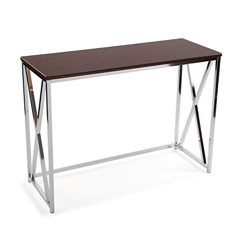 Versa Mueble recibidor Consola Módena, Madera MDF, Marrón y Plateado, 76 x 40,5 x 106,5 cm Versa Mueble recibidor Consola Módena, Madera MDF, Marrón y Plateado, 76 x 40,5 x 106,5 cm