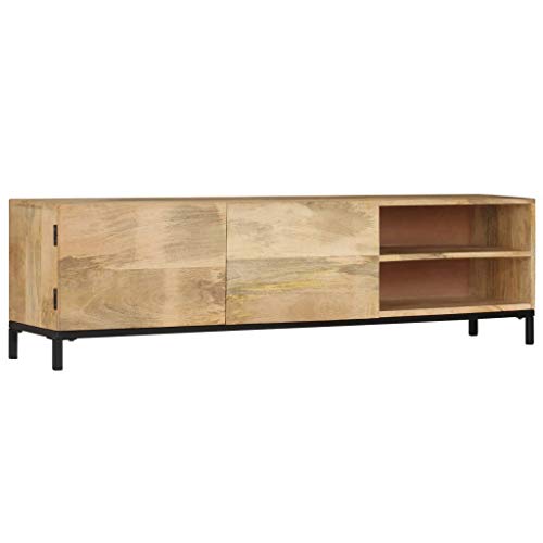 vidaXL Madera Acacia Maciza Mueble para TV Centro de Entretenimiento y Multimedia para el Orden de los Dispositivos de Imagen y Sonido 145x30x41 cm