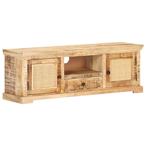 vidaXL Madera Maciza de Mango Mueble para TV Armario Aparador Televisión Auxiliar Salón Sala de Estar Habitación Soporte Gabinete Estéreo Caña Natural vidaXL Madera Maciza de Mango Mueble para TV Armario Aparador Televisión Auxiliar Salón Sala de Estar Habitación Soporte Gabinete Estéreo Caña Natural