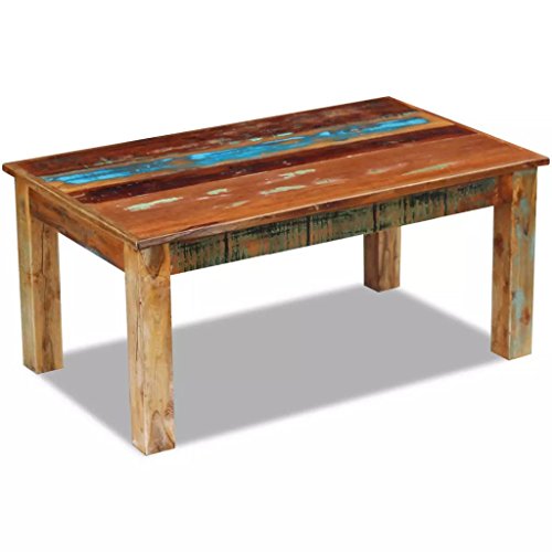 vidaXL Mesa de Centro de Madera Maciza Reciclada 100x60x45 cm Hecha a Mano