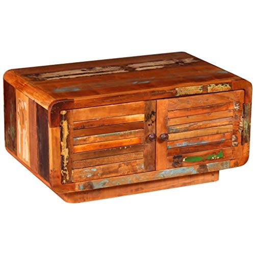 vidaXL Mesa de Centro Madera Reciclada 80x50x40 cm Mueble Auxiliar Mesita Café vidaXL Mesa de Centro Madera Reciclada 80x50x40 cm Mueble Auxiliar Mesita Café
