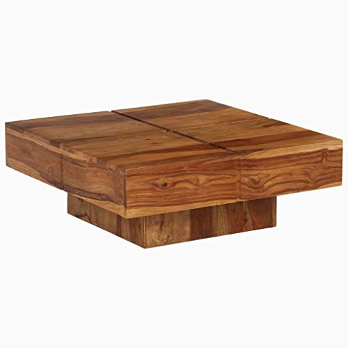 vidaXL Sheesham Mesa Centro Madera Maciza 80x80x30 cm Mesilla Mueble Auxiliar vidaXL Sheesham Mesa Centro Madera Maciza 80x80x30 cm Mesilla Mueble Auxiliar