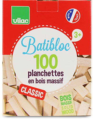 Vilac - Batibloc Classic, 100 Piezas en Madera Maciza (2135)